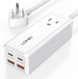 USB C Charger, MANTO 65W 5-in-1 GaN USB Charging Station, Super Fast Charger With 2 USB C Ports, 2 USB Ports And 1 Outlet, USB C Power Strip