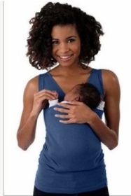 Leisure mother kangaroo multifunction vest (Option: Blue-3XL-Women)