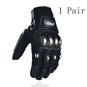 Hot Style Off-Road Motorcycle Riding Gloves Alloy Protective (Option: Black-XXL)