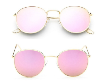 Women Retro Sunglasses (Option: Gold + pink)