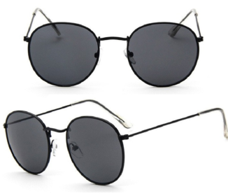 Women Retro Sunglasses (Option: Black + Grey)