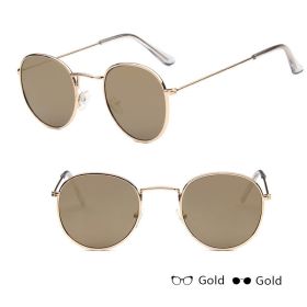 Women Retro Sunglasses (Option: Gold+gold)