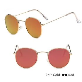 Women Retro Sunglasses (Option: Gold + Red)