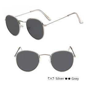 Women Retro Sunglasses (Option: Silver+gray)