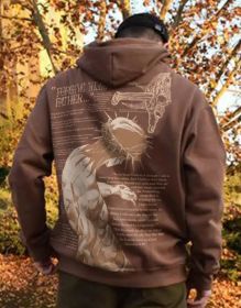 Men's And Women's Casual Printed Hooded Sweater (Option: JQ5234 Brown Word Brown-XS)